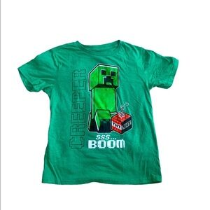 Minecraft | Creeper Tee Shirt Boys Medium Green T-Shirt Gamer Video Games
